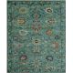 Teal And Yellow Modern Oushak Wool Rug